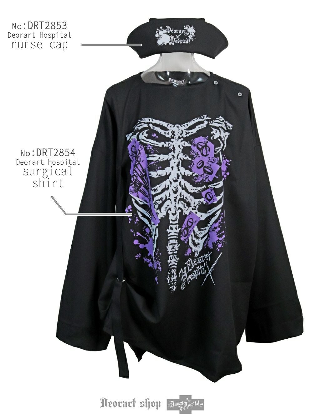 Deorart,ディオラート,ハロウィン・コスプレ・ナースキャップ・ナースハット,病院,ゾンビ,テーマパークコーデ,ホラー・衣装・大人・メンズ・レディス,包帯,ナースコーデ,ドクター,注射器,医者,白衣,マッドサイエンティスト,通販,地雷系,,V系,ヴィジュアル系,男,ファッション,mad scientist,emo,fashion