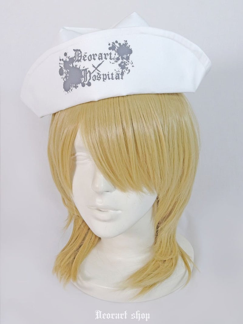 Deorart,ディオラート,ハロウィン・コスプレ・ナースキャップ・ナースハット,病院,ゾンビ,テーマパークコーデ,ホラー・衣装・大人・メンズ・レディス,包帯,ナースコーデ,ドクター,注射器,医者,白衣,マッドサイエンティスト,通販,地雷系,,V系,ヴィジュアル系,男,ファッション,mad scientist,emo,fashion