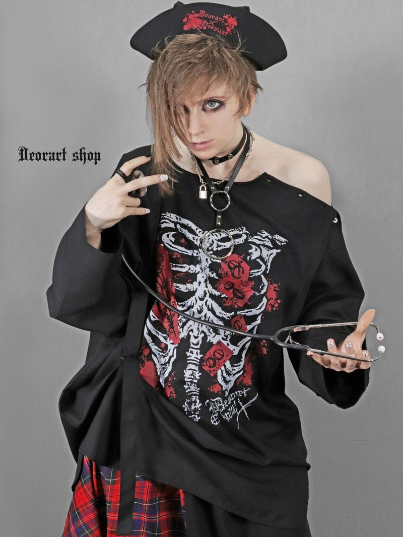 Deorart,ディオラート,ハロウィン・コスプレ・ナース・病院・ゾンビ・テーマパークコーデ・ホラー・衣装・大人・メンズ・レディス,包帯,ナースコーデ,ドクター,注射器,聴診器,プリント,医者,白衣,マッドサイエンティスト,,ゴスロリ,通販,地雷系,,V系,ヴィジュアル系,男,ファッション,mad scientist,emo,fashion