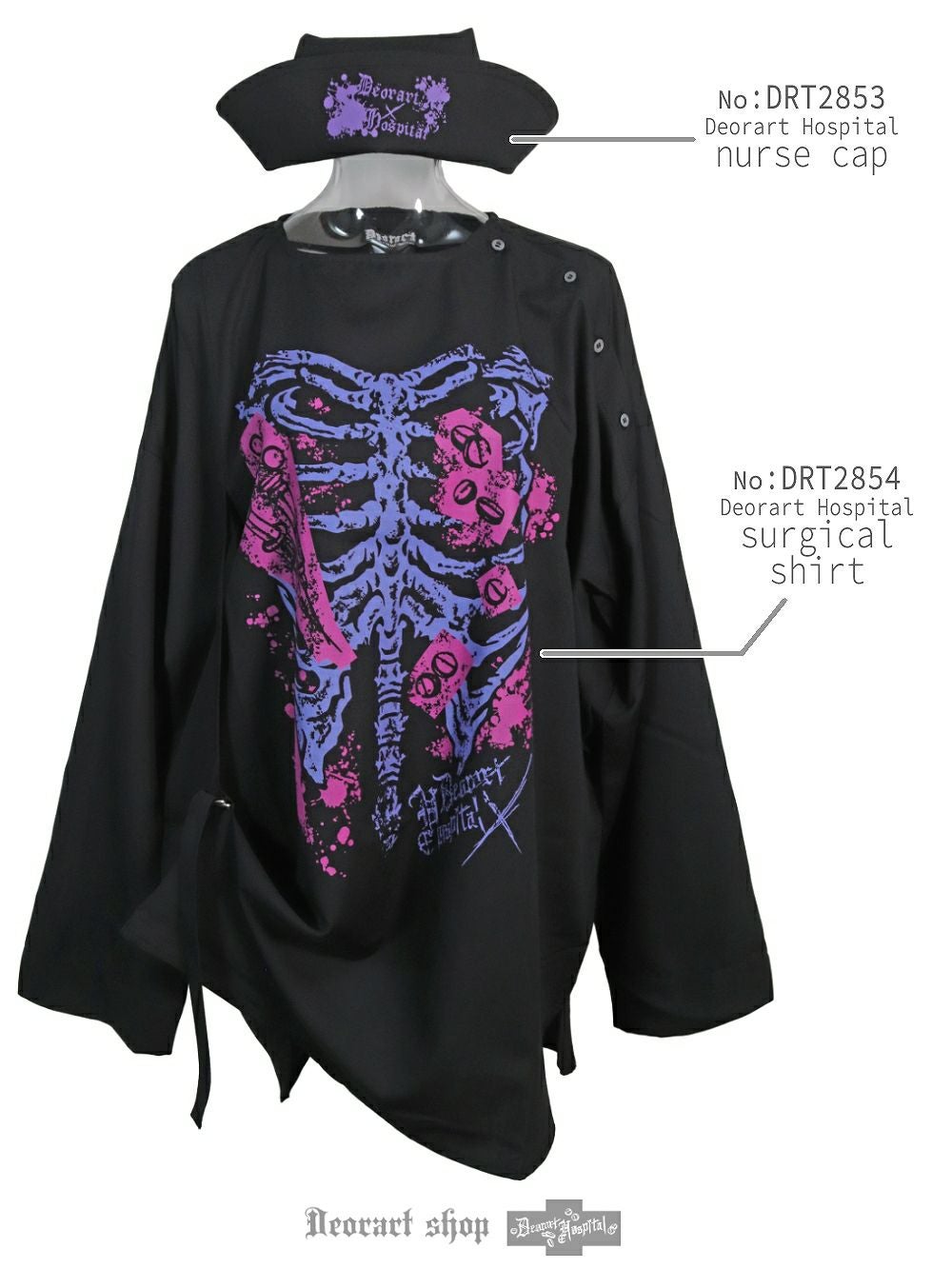 Deorart,ディオラート,ハロウィン・コスプレ・ナース・病院・ゾンビ・テーマパークコーデ・ホラー・衣装・大人・メンズ・レディス,包帯,ナースコーデ,ドクター,注射器,聴診器,プリント,医者,白衣,マッドサイエンティスト,,ゴスロリ,通販,地雷系,,V系,ヴィジュアル系,男,ファッション,mad scientist,emo,fashion