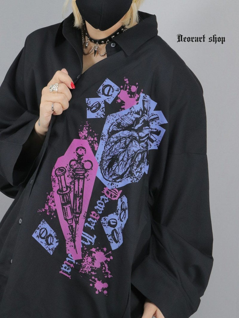 Deorart,ディオラート,病院風コーデ,血まみれ,包帯,ナースコーデ,ドクター,注射器,聴診器,プリント,医者,白衣,マッドサイエンティスト,ホラー,コスプレ,ゴスロリ,通販,地雷系,ハロウィン,衣装,バンド,コンカフェ,V系,ヴィジュアル系,男,メンズ,レディース,ファッション,mad scientist,emo,fashion