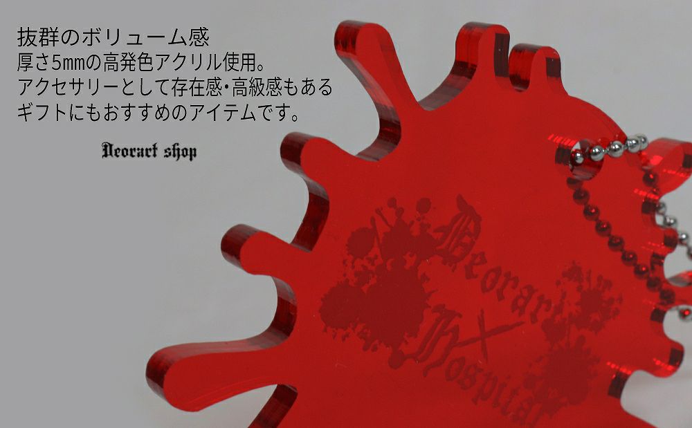 Deorart,ディオラート,アクリル,ゴシック,ホラー,スプラッシュ,血しぶき,アクリル,大きめ,モチーフ,ネックレス,病みかわ,V系,ヴィジュアル系,ゴスロリ,原宿系,ファッション,ギフト,メンズ,レディス,アクセサリー