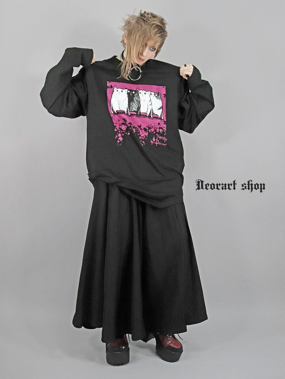 Deorart,ディオラート,Tシャツ,長袖,ロンT,ゴスパン,Y2K,V系,ヴィジュアル系,地雷系,パンクロック,emo,rock,fashion