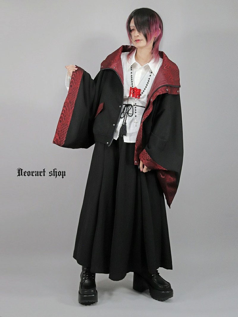 Deorart,ディオラート,冬コート,アウター,V系,ヴィジュアル系,ホスト,バンド,着物袖,和装,トンビコート,忍,コート,暁,ジャケット,振袖,妖怪妖怪,通販, Y2K,Vkei,anime,goth,emo,fashion,japan,kimono,ninjya,akatsuki,naruto,geisha,,Jrock