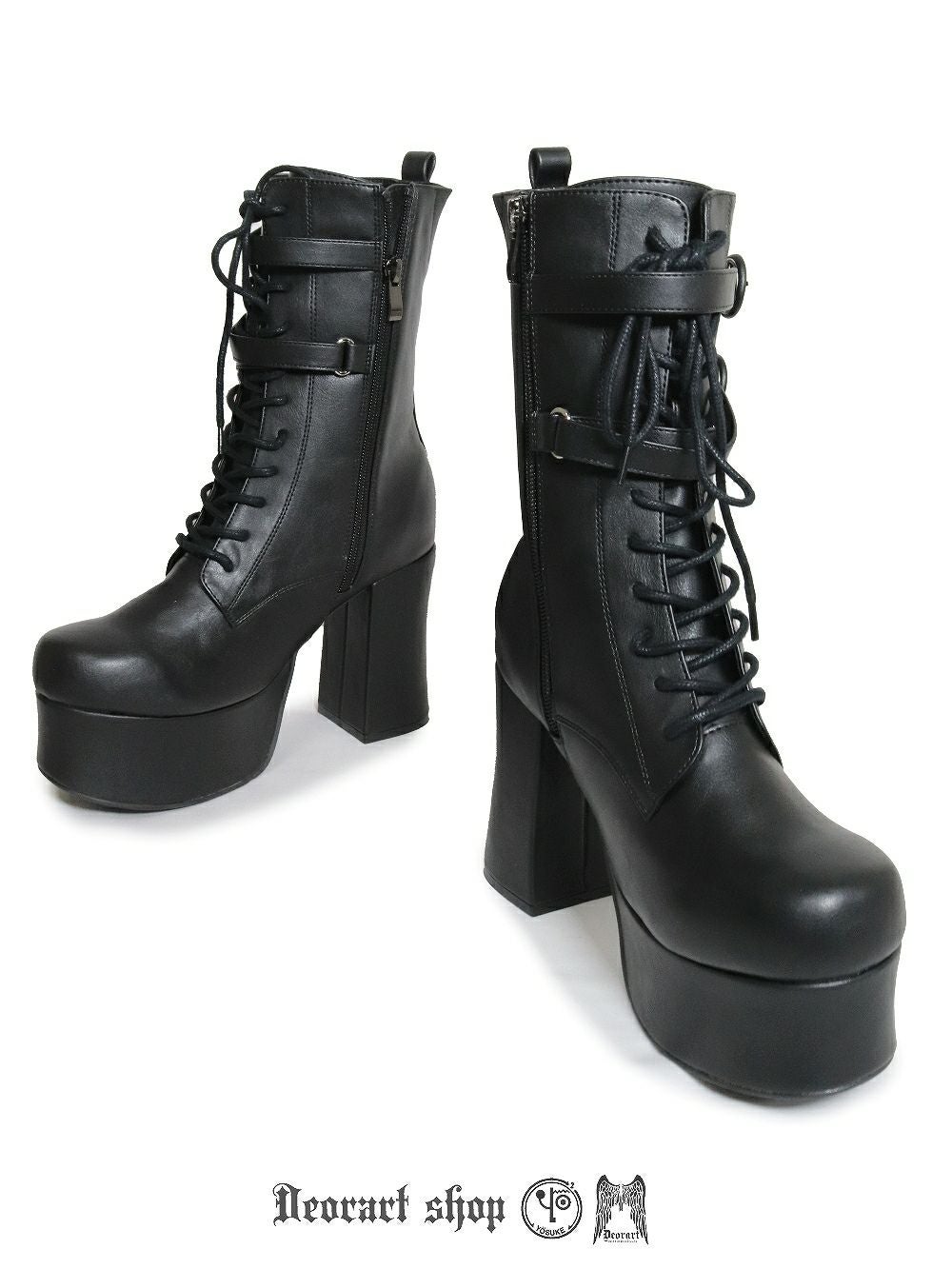 Deorart,ディオラート,厚底ブーツ,黒,ブーツ,原宿系ファッション,ベルト付,通販,20代,30代,40代,V系ファッション,秋冬,レディース,メンズ