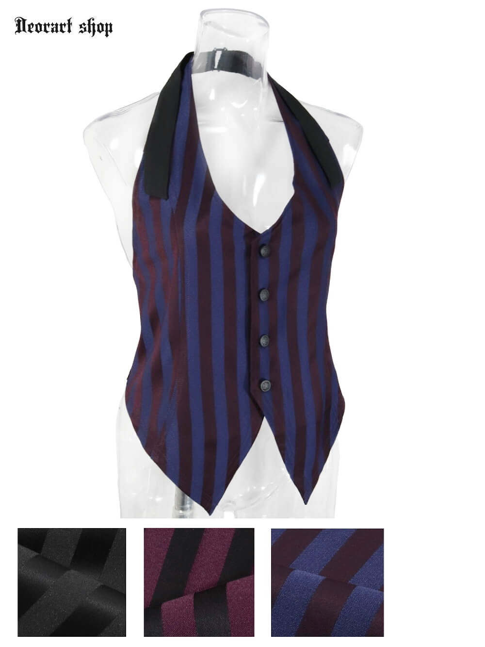 Deorart,ディオラート,V系,ストライプ,ホラー,地雷系,執事風ギャルソン,マント,ベスト,ジレ,中世,王子,セットアップ,V系,ヴィジュアル系,コーデ,ホスト,コンカフェ,ライブ,ファッション,ダンス衣装,メンズ,レディス,男装