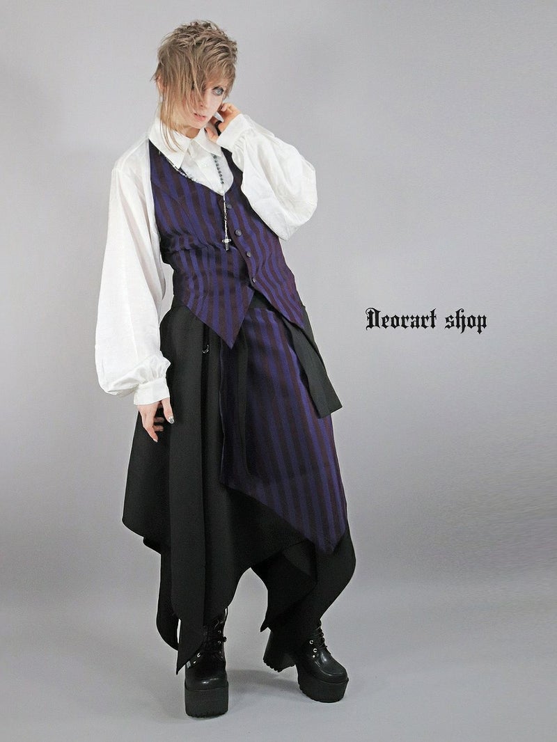 Deorart,ディオラート,V系,ストライプ,ホラー,地雷系,執事風ギャルソン,マント,ベスト,ジレ,中世,王子,セットアップ,V系,ヴィジュアル系,コーデ,ホスト,コンカフェ,ライブ,ファッション,ダンス衣装,メンズ,レディス,男装