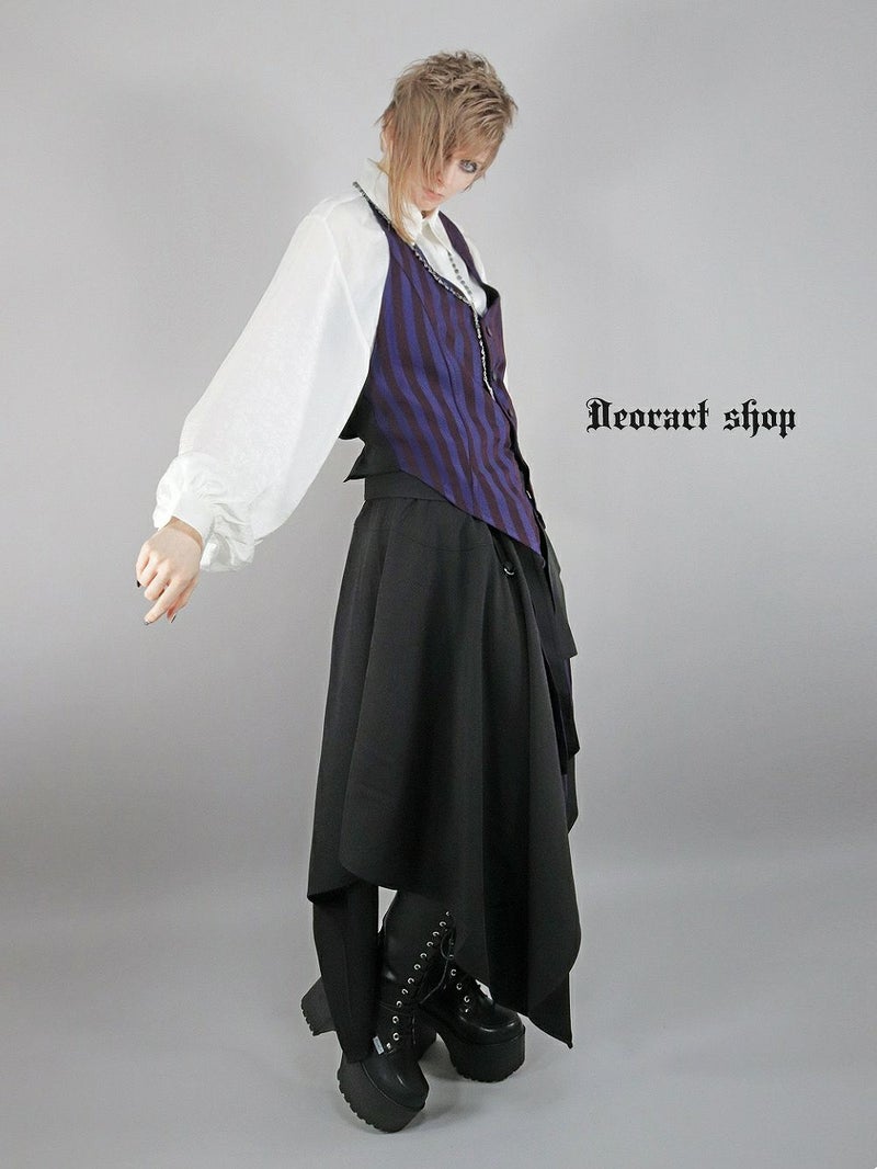 Deorart,ディオラート,V系,ストライプ,ホラー,地雷系,執事風ギャルソン,マント,ベスト,ジレ,中世,王子,セットアップ,V系,ヴィジュアル系,コーデ,ホスト,コンカフェ,ライブ,ファッション,ダンス衣装,メンズ,レディス,男装