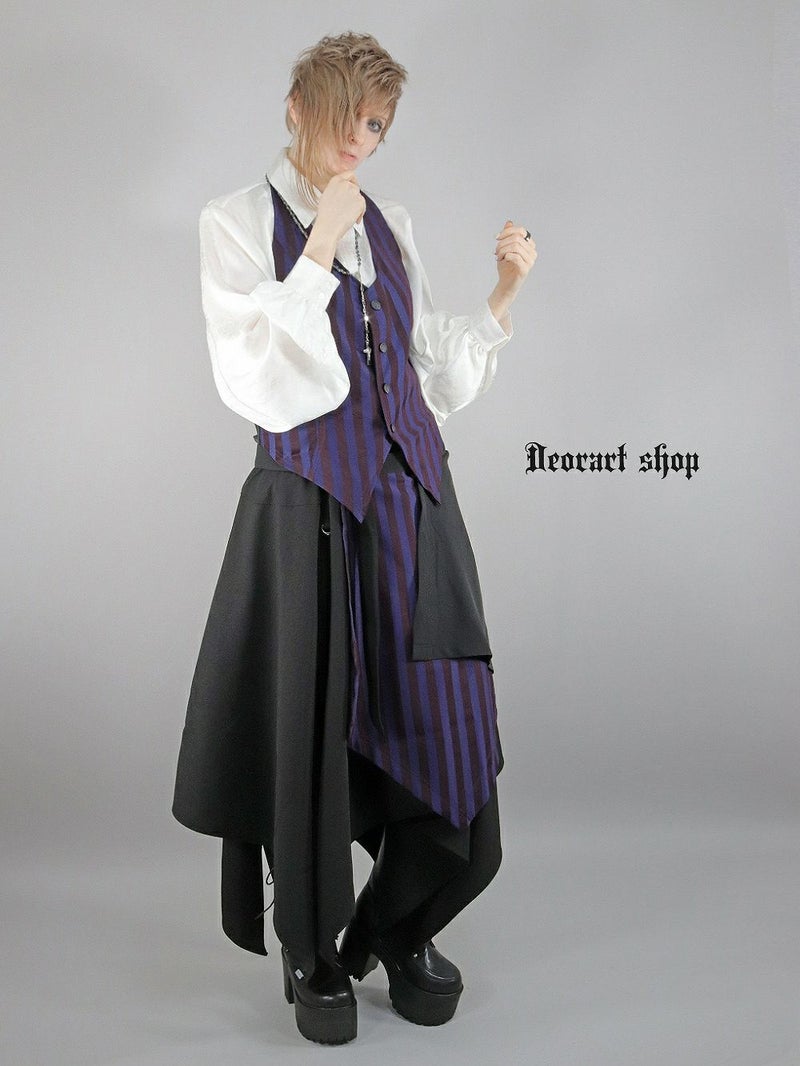 Deorart,ディオラート,V系,ストライプ,ホラー,地雷系,執事風ギャルソン,マント,ベスト,ジレ,中世,王子,セットアップ,V系,ヴィジュアル系,コーデ,ホスト,コンカフェ,ライブ,ファッション,ダンス衣装,メンズ,レディス,男装
