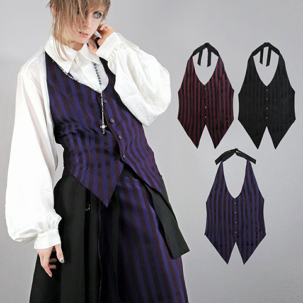 Deorart,ディオラート,V系,ストライプ,ホラー,地雷系,執事風ギャルソン,マント,ベスト,ジレ,中世,王子,セットアップ,V系,ヴィジュアル系,コーデ,ホスト,コンカフェ,ライブ,ファッション,ダンス衣装,メンズ,レディス,男装
