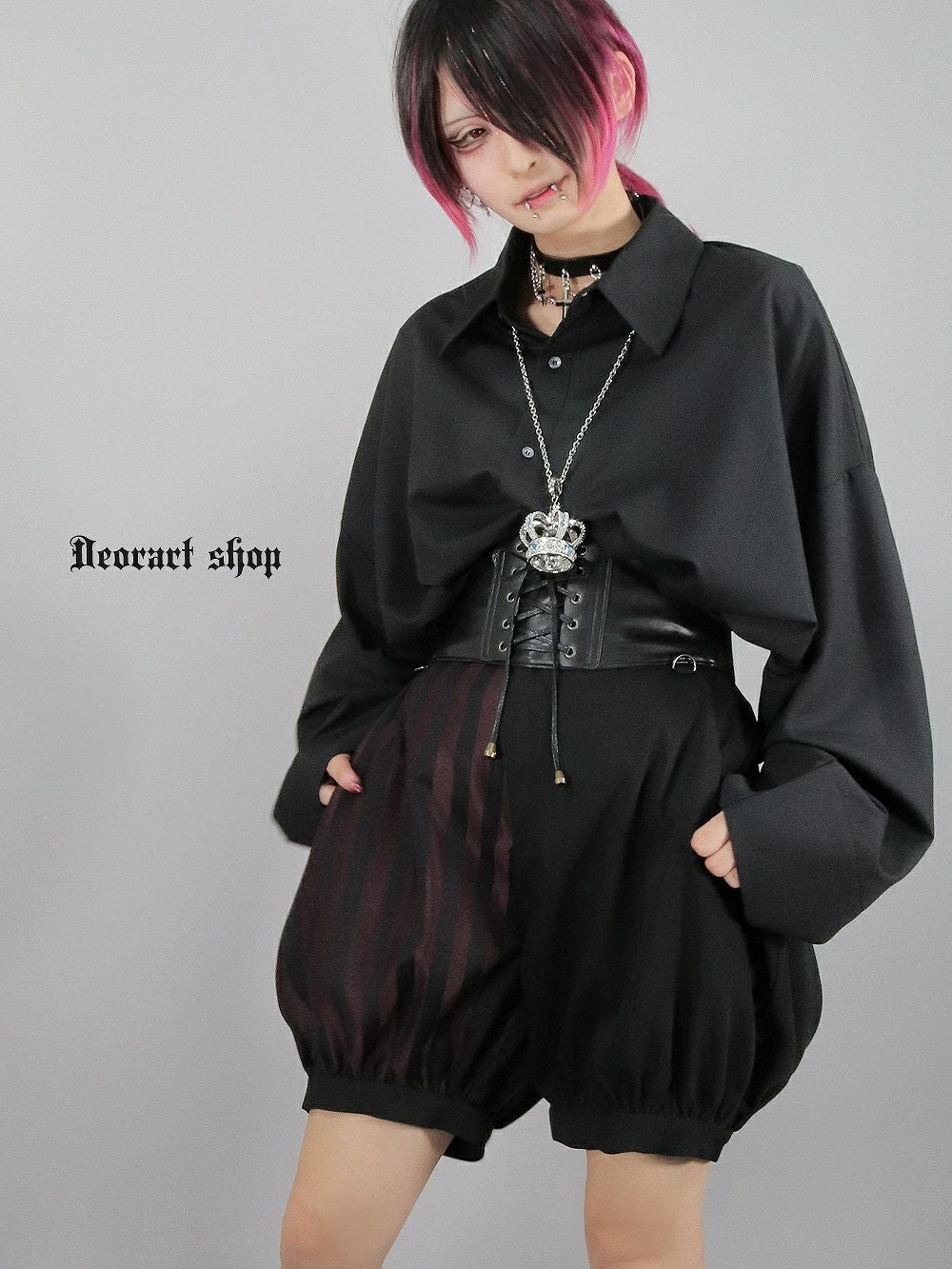 DRT2865 ストライプ柄 バルーン ドロワーズ パンツ | Deorart shop