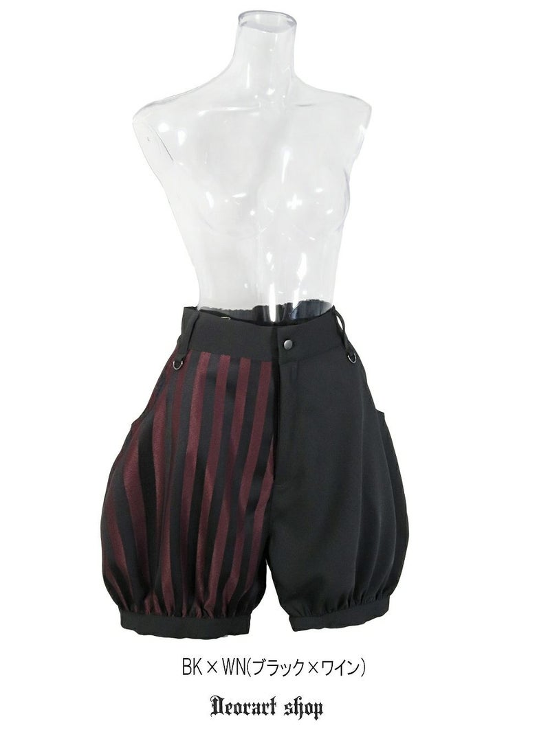 Deorart,ディオラート,V系,ストライプ,ホラー,地雷系,執事風ギャルソン,マント,王子,カボチャパンツ,ドロワーズ,バルーンショートパンツ,ショートパンツ,中世,セットアップ,V系,ヴィジュアル系,コーデ,ホスト,コンカフェ,ライブ,ファッション,ダンス衣装,メンズ,レディス,男装