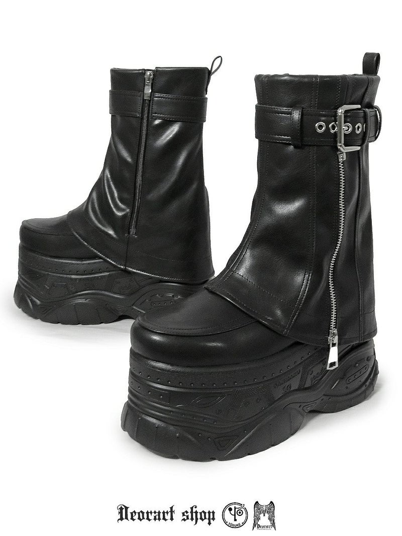 Deorart,ディオラート,靴,厚底,yosuke,カバー付きブーツ,レッグカバー,ベルト付き,ブーツ,Y2K,ゴシック,ファッション,ロングブーツ,大きいサイズ,丈夫,歩きやすい,シューズ,通販,原宿系,地雷系,バンギャ,