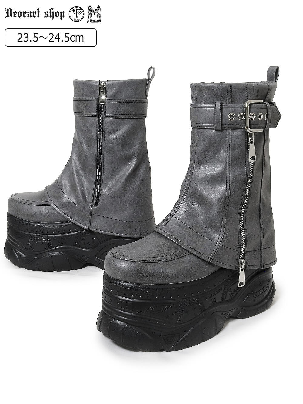 Deorart,ディオラート,靴,厚底,yosuke,カバー付きブーツ,レッグカバー,ベルト付き,ブーツ,Y2K,ゴシック,ファッション,ロングブーツ,大きいサイズ,丈夫,歩きやすい,シューズ,通販,原宿系,地雷系,バンギャ,