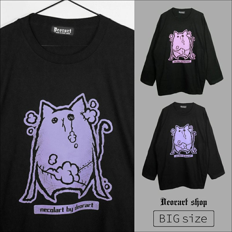 Deorart,ディオラート,necola,necolart,ネコラ,ネコラート,病みかわ,キャラクター,地雷,猫,プリント,イラスト,メンズ,レディス,ビッグT,大きいサイズ,オーバーサイズ,Tシャツ,ロンT,通販,ブランド