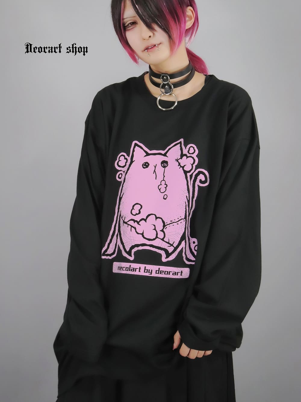 Deorart,ディオラート,necola,necolart,ネコラ,ネコラート,病みかわ,キャラクター,地雷,猫,プリント,イラスト,メンズ,レディス,ビッグT,大きいサイズ,オーバーサイズ,Tシャツ,ロンT,通販,ブランド