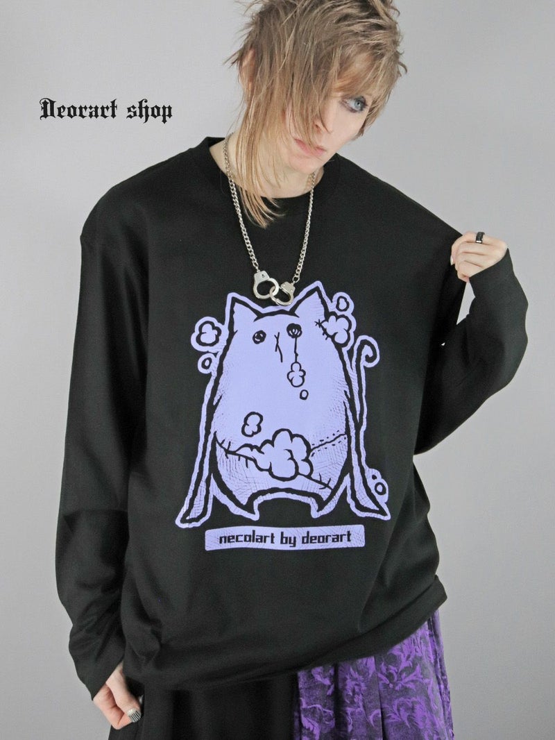 Deorart,ディオラート,necola,necolart,ネコラ,ネコラート,病みかわ,キャラクター,地雷,猫,プリント,イラスト,メンズ,レディス,ビッグT,大きいサイズ,オーバーサイズ,Tシャツ,ロンT,通販,ブランド