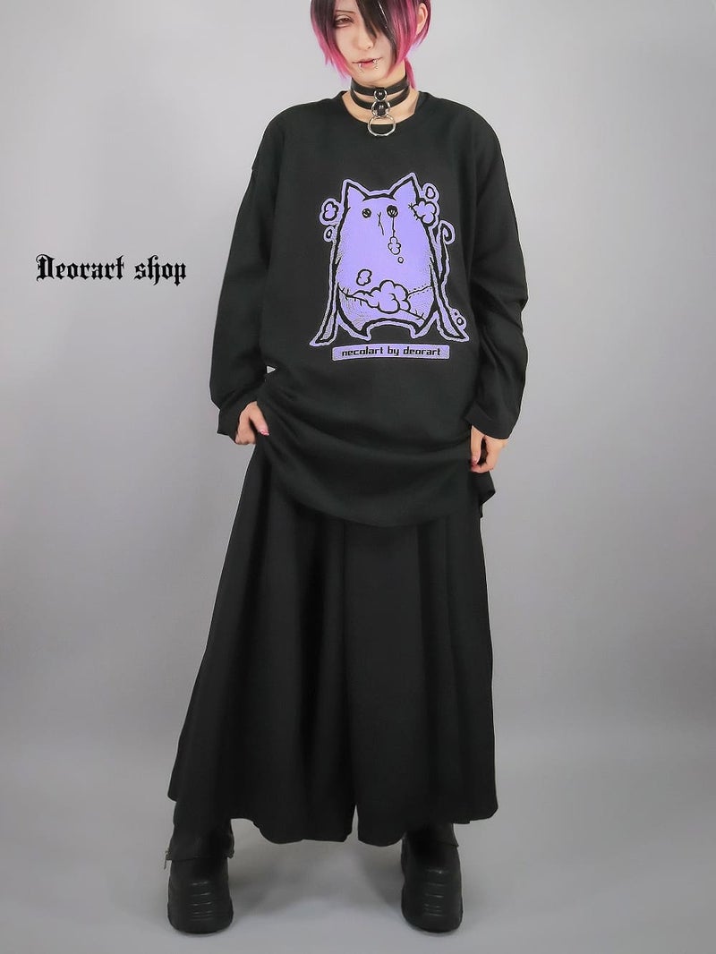 Deorart,ディオラート,necola,necolart,ネコラ,ネコラート,病みかわ,キャラクター,地雷,猫,プリント,イラスト,メンズ,レディス,ビッグT,大きいサイズ,オーバーサイズ,Tシャツ,ロンT,通販,ブランド