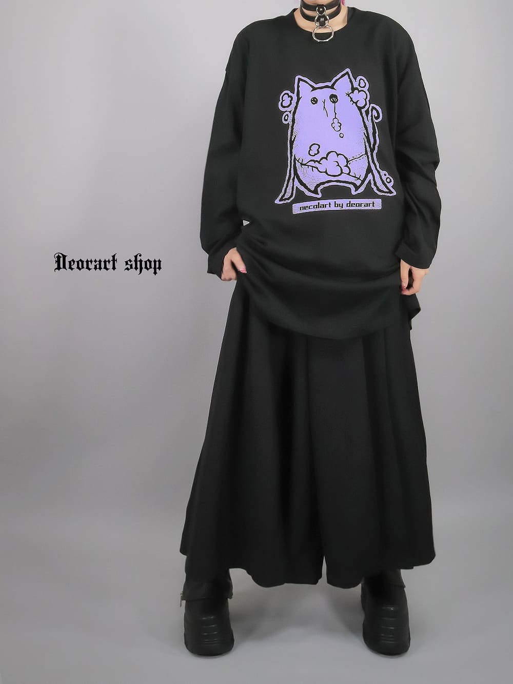 Deorart,ディオラート,necola,necolart,ネコラ,ネコラート,病みかわ,キャラクター,地雷,猫,プリント,イラスト,メンズ,レディス,ビッグT,大きいサイズ,オーバーサイズ,Tシャツ,ロンT,通販,ブランド