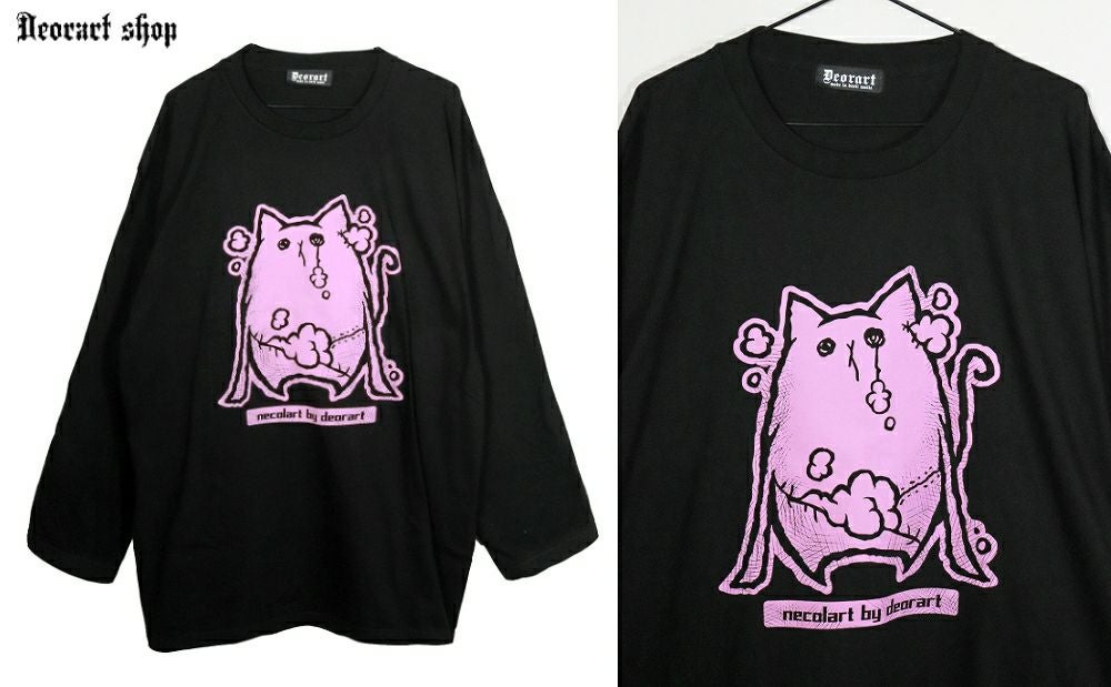 Deorart,ディオラート,necola,necolart,ネコラ,ネコラート,病みかわ,キャラクター,地雷,猫,プリント,イラスト,メンズ,レディス,ビッグT,大きいサイズ,オーバーサイズ,Tシャツ,ロンT,通販,ブランド