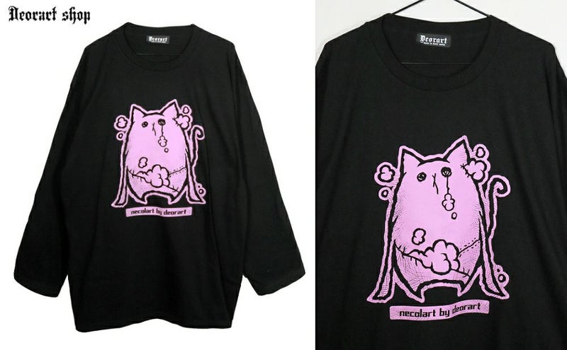 Deorart,ディオラート,necola,necolart,ネコラ,ネコラート,病みかわ,キャラクター,地雷,猫,プリント,イラスト,メンズ,レディス,ビッグT,大きいサイズ,オーバーサイズ,Tシャツ,ロンT,通販,ブランド