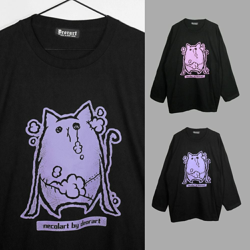 Deorart,ディオラート,necola,necolart,ネコラ,ネコラート,病みかわ,キャラクター,地雷,猫,プリント,イラスト,メンズ,レディス,ビッグT,大きいサイズ,オーバーサイズ,Tシャツ,ロンT,通販,ブランド