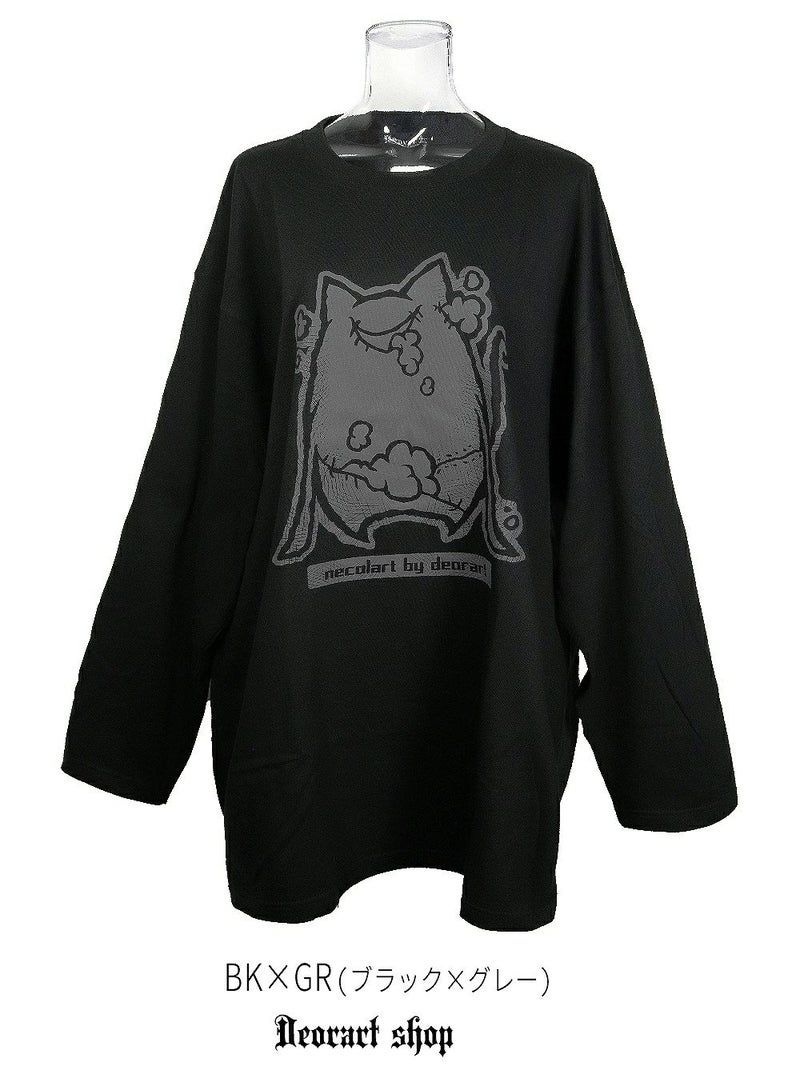 Deorart,ディオラート,necola,necolart,ネコラ,ネコラート,病みかわ,キャラクター,地雷,猫,プリント,イラスト,メンズ,レディス,ビッグT,大きいサイズ,オーバーサイズ,Tシャツ,ロンT,通販,ブランド