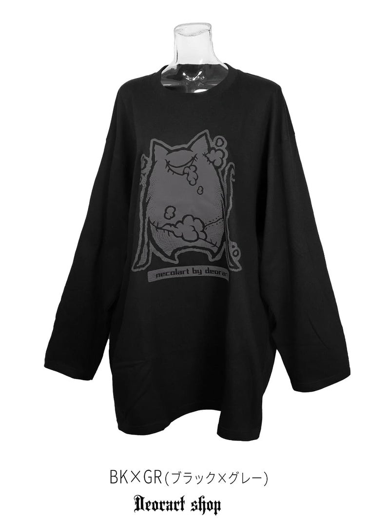Deorart,ディオラート,necola,necolart,ネコラ,ネコラート,病みかわ,キャラクター,地雷,猫,プリント,イラスト,メンズ,レディス,ビッグT,大きいサイズ,オーバーサイズ,Tシャツ,ロンT,通販,ブランド