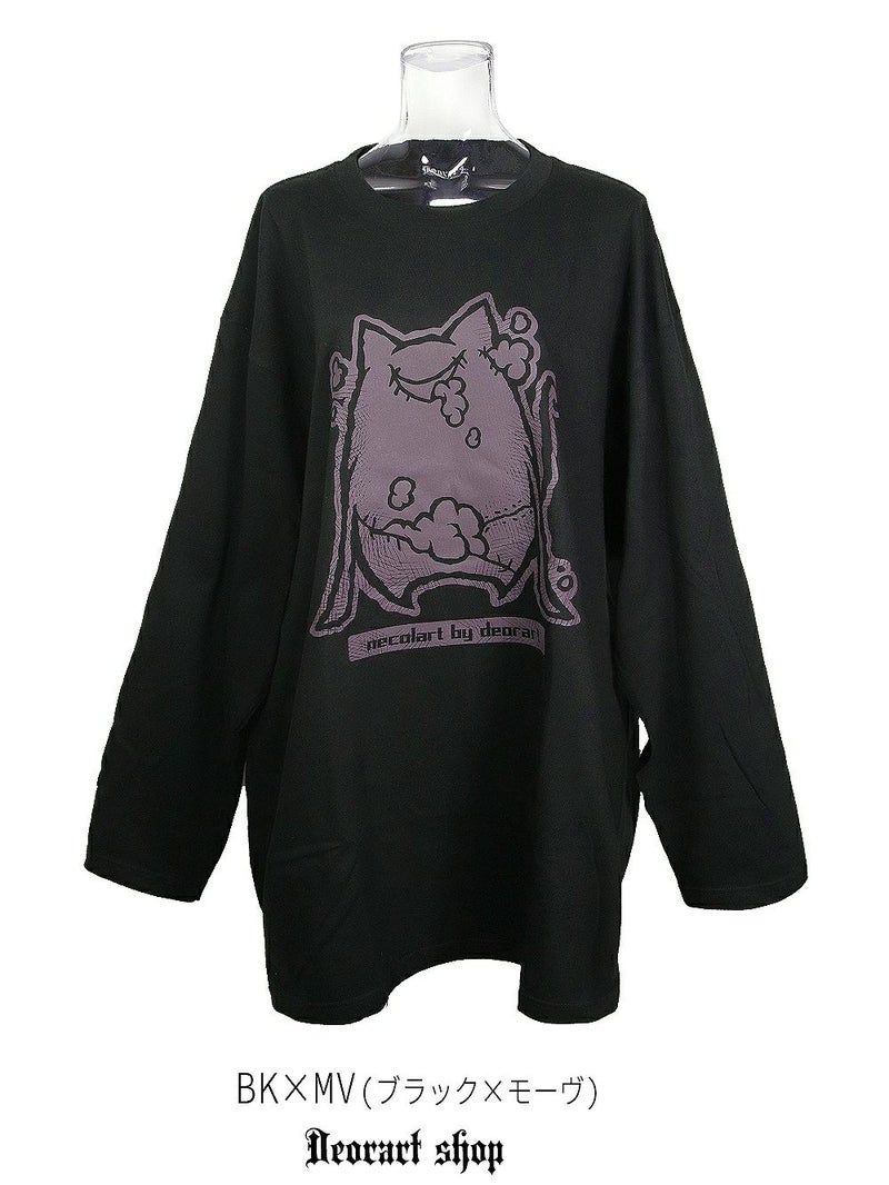 Deorart,ディオラート,necola,necolart,ネコラ,ネコラート,病みかわ,キャラクター,地雷,猫,プリント,イラスト,メンズ,レディス,ビッグT,大きいサイズ,オーバーサイズ,Tシャツ,ロンT,通販,ブランド