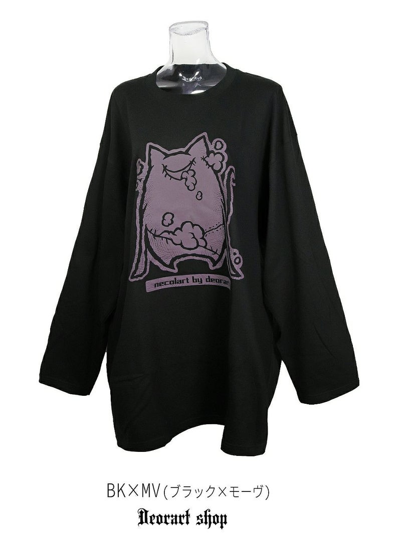 Deorart,ディオラート,necola,necolart,ネコラ,ネコラート,病みかわ,キャラクター,地雷,猫,プリント,イラスト,メンズ,レディス,ビッグT,大きいサイズ,オーバーサイズ,Tシャツ,ロンT,通販,ブランド