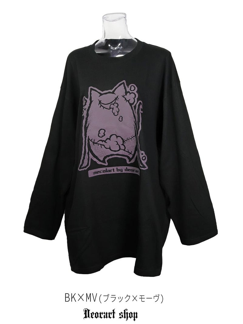 Deorart,ディオラート,necola,necolart,ネコラ,ネコラート,病みかわ,キャラクター,地雷,猫,プリント,イラスト,メンズ,レディス,ビッグT,大きいサイズ,オーバーサイズ,Tシャツ,ロンT,通販,ブランド
