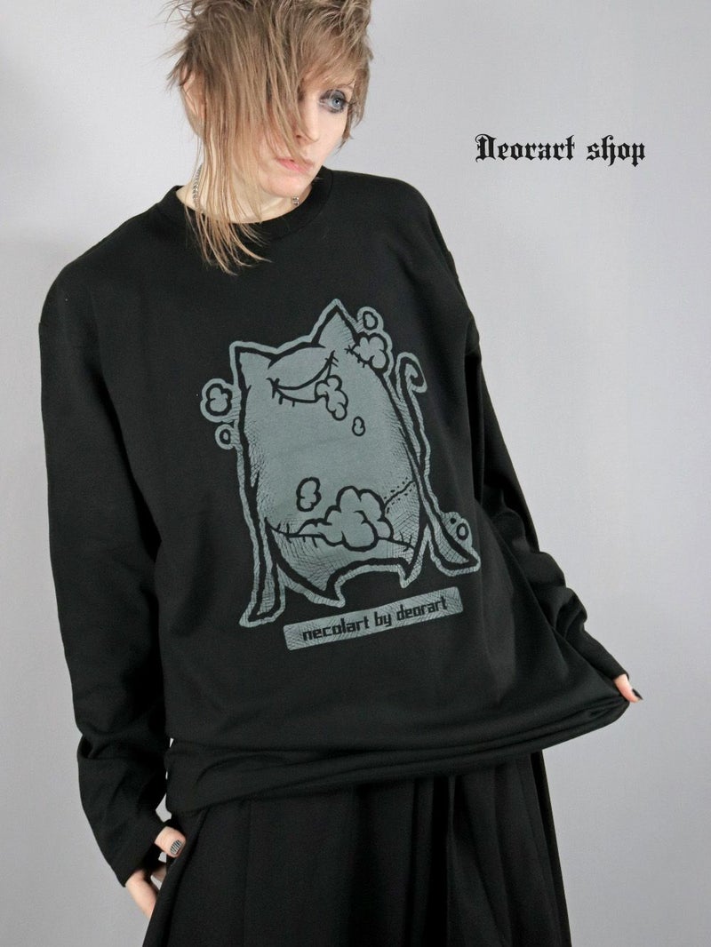 Deorart,ディオラート,necola,necolart,ネコラ,ネコラート,病みかわ,キャラクター,地雷,猫,プリント,イラスト,メンズ,レディス,ビッグT,大きいサイズ,オーバーサイズ,Tシャツ,ロンT,通販,ブランド