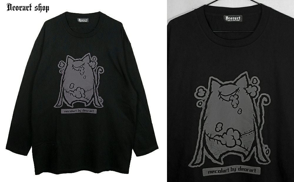 Deorart,ディオラート,necola,necolart,ネコラ,ネコラート,病みかわ,キャラクター,地雷,猫,プリント,イラスト,メンズ,レディス,ビッグT,大きいサイズ,オーバーサイズ,Tシャツ,ロンT,通販,ブランド