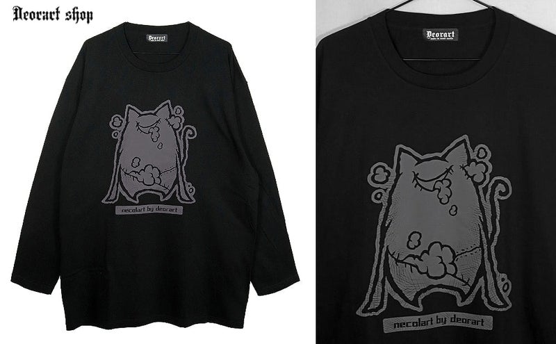 Deorart,ディオラート,necola,necolart,ネコラ,ネコラート,病みかわ,キャラクター,地雷,猫,プリント,イラスト,メンズ,レディス,ビッグT,大きいサイズ,オーバーサイズ,Tシャツ,ロンT,通販,ブランド