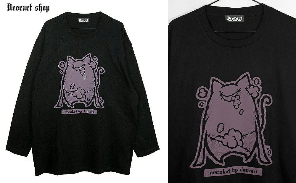 Deorart,ディオラート,necola,necolart,ネコラ,ネコラート,病みかわ,キャラクター,地雷,猫,プリント,イラスト,メンズ,レディス,ビッグT,大きいサイズ,オーバーサイズ,Tシャツ,ロンT,通販,ブランド