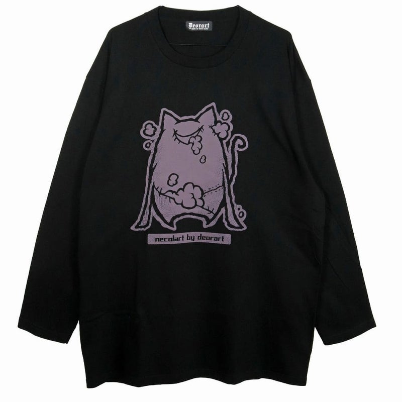 Deorart,ディオラート,necola,necolart,ネコラ,ネコラート,病みかわ,キャラクター,地雷,猫,プリント,イラスト,メンズ,レディス,ビッグT,大きいサイズ,オーバーサイズ,Tシャツ,ロンT,通販,ブランド