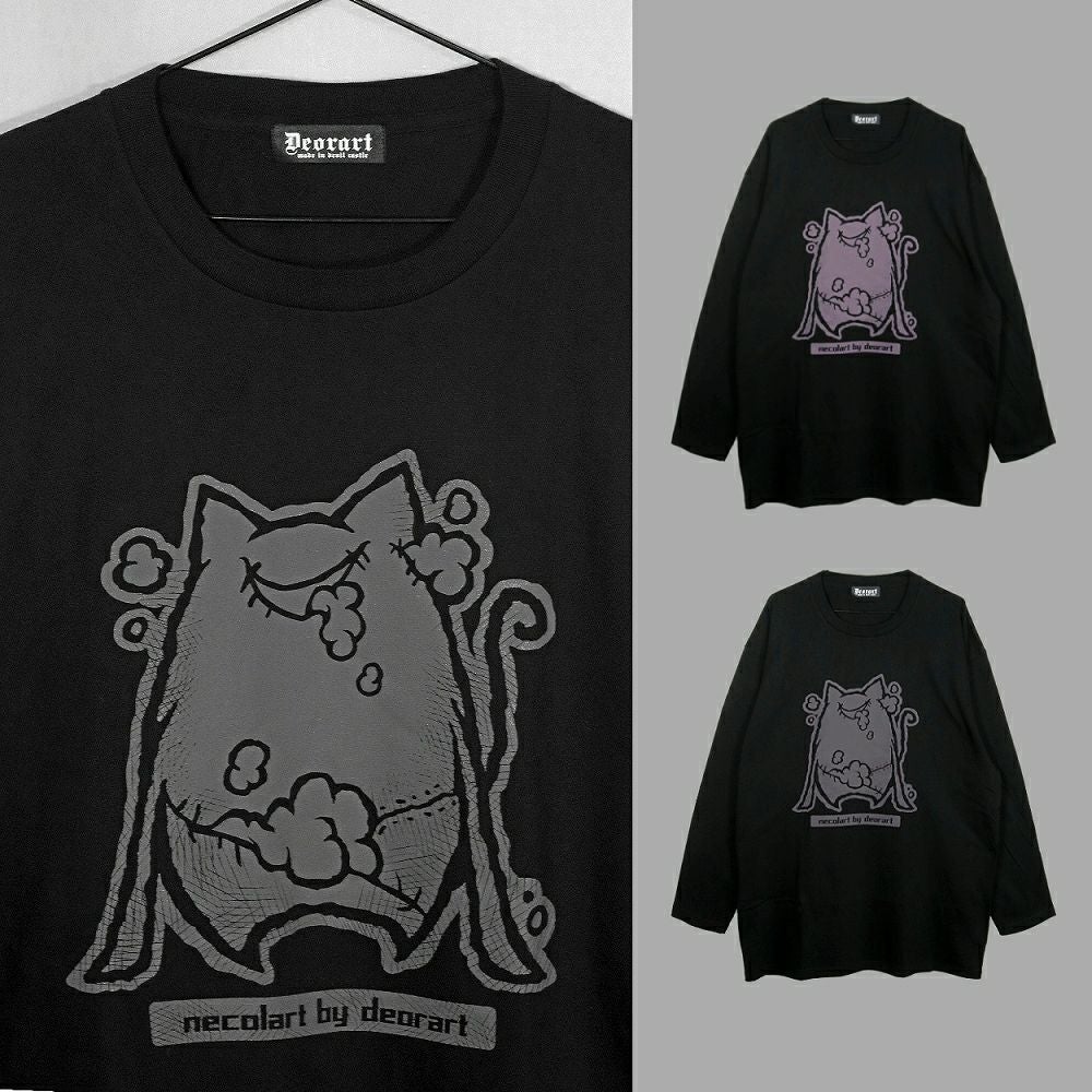 Deorart,ディオラート,necola,necolart,ネコラ,ネコラート,病みかわ,キャラクター,地雷,猫,プリント,イラスト,メンズ,レディス,ビッグT,大きいサイズ,オーバーサイズ,Tシャツ,ロンT,通販,ブランド