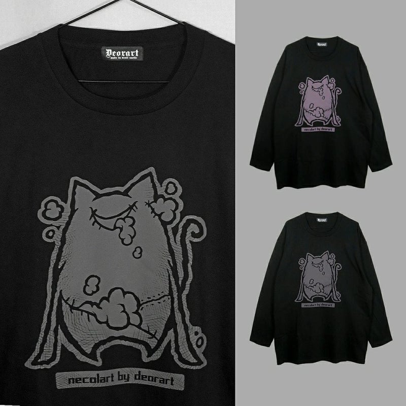 Deorart,ディオラート,necola,necolart,ネコラ,ネコラート,病みかわ,キャラクター,地雷,猫,プリント,イラスト,メンズ,レディス,ビッグT,大きいサイズ,オーバーサイズ,Tシャツ,ロンT,通販,ブランド
