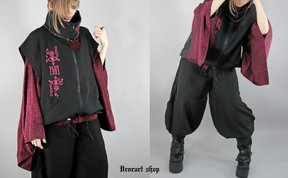 Deorart,ディオラート,地雷系,猫耳,ネコ,猫柄,サイバー,サイバーパンク,妖怪,和装,ホラー,着物,振袖,闇,漢字,原宿系,ジャージ,V系,emo,punk,rock,harajyuku,メンズ,レディース,オーバーサイズ,大きいサイズ,ゴシック,モード,ファッション,服,通販