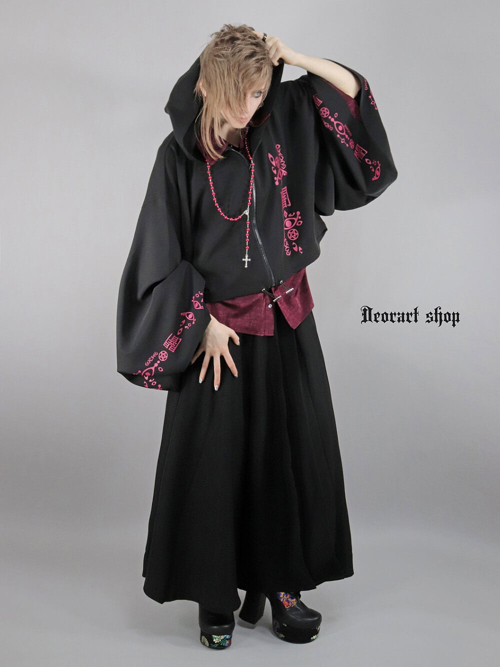 Deorart,ディオラート,地雷系,猫耳,ネコミミ,ケモミミ,パーカー,尻尾,猫柄,サイバー,サイバーパンク,妖怪,和装,ホラー,着物,振袖,闇,漢字,原宿系,ジャージ,V系,emo,punk,rock,harajyuku,メンズ,レディース,オーバーサイズ,大きいサイズ,ゴシック,モード,ファッション,服,通販