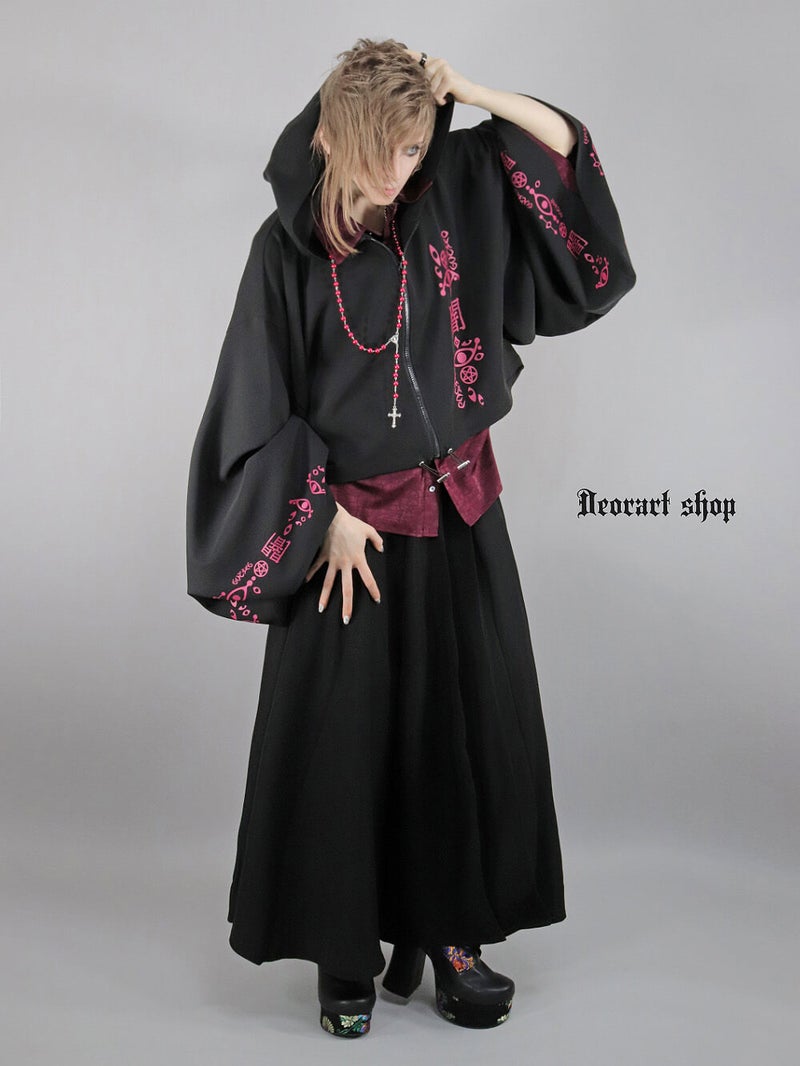 Deorart,ディオラート,地雷系,猫耳,ネコミミ,ケモミミ,パーカー,尻尾,猫柄,サイバー,サイバーパンク,妖怪,和装,ホラー,着物,振袖,闇,漢字,原宿系,ジャージ,V系,emo,punk,rock,harajyuku,メンズ,レディース,オーバーサイズ,大きいサイズ,ゴシック,モード,ファッション,服,通販