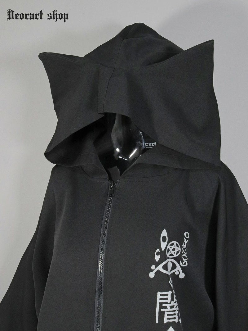 Deorart,ディオラート,地雷系,猫耳,ネコミミ,ケモミミ,パーカー,尻尾,猫柄,サイバー,サイバーパンク,妖怪,和装,ホラー,着物,振袖,闇,漢字,原宿系,ジャージ,V系,emo,punk,rock,harajyuku,メンズ,レディース,オーバーサイズ,大きいサイズ,ゴシック,モード,ファッション,服,通販