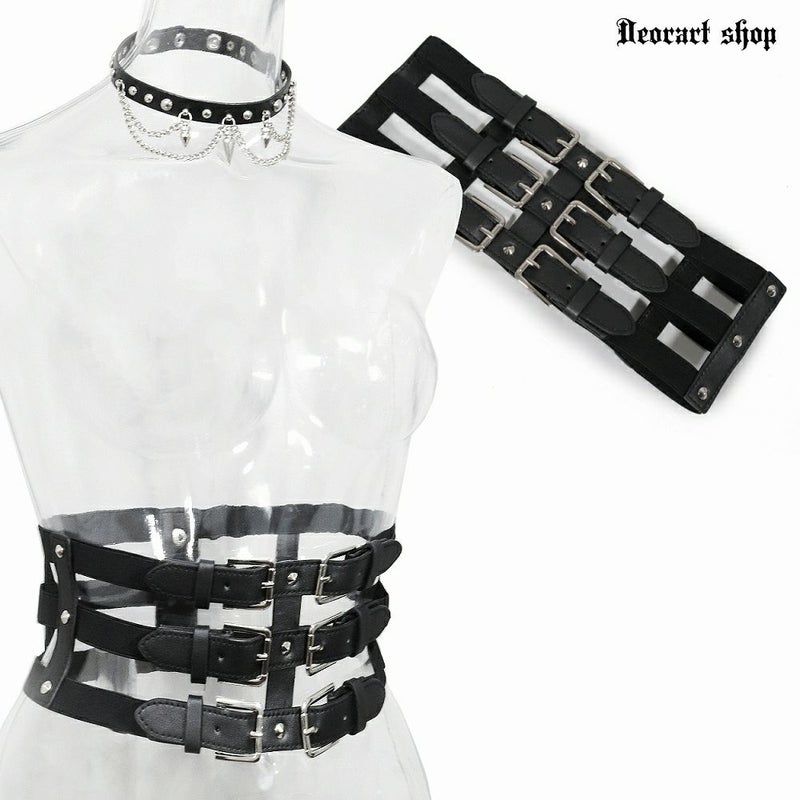 Deorart,ディオラート,モード,ゴシック,ゴスロリ,Y2K,ベルト,太ベルト,コルセット,伸びる,苦しくない,ロリータ,地雷系,バックル,拘束,首輪,人間,ライブ,ファッション,衣装,メンズ,レディス,通販