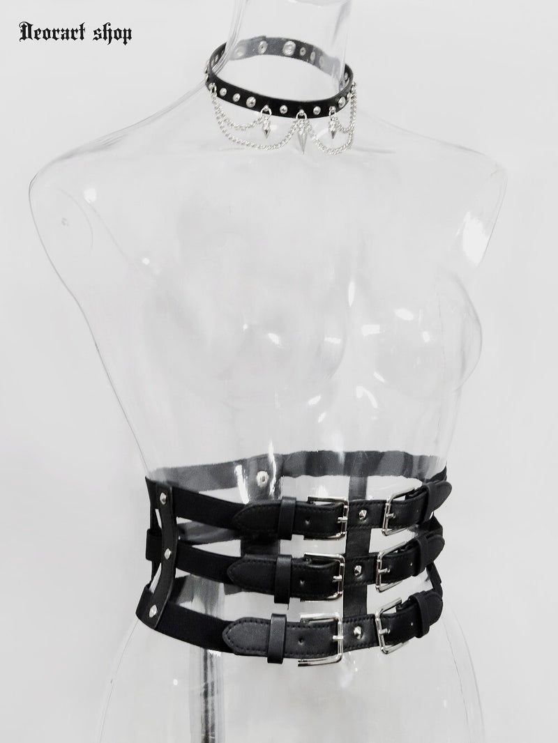 Deorart,ディオラート,モード,ゴシック,ゴスロリ,Y2K,ベルト,太ベルト,コルセット,伸びる,苦しくない,ロリータ,地雷系,バックル,拘束,首輪,人間,ライブ,ファッション,衣装,メンズ,レディス,通販