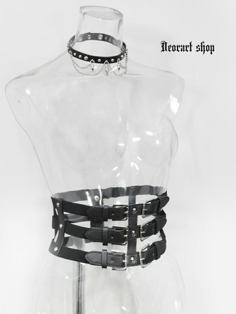 Deorart,ディオラート,モード,ゴシック,ゴスロリ,Y2K,ベルト,太ベルト,コルセット,伸びる,苦しくない,ロリータ,地雷系,バックル,拘束,首輪,人間,ライブ,ファッション,衣装,メンズ,レディス,通販