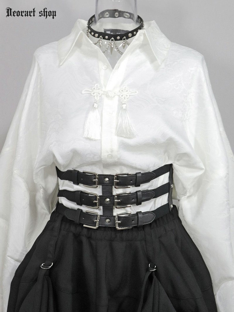 Deorart,ディオラート,モード,ゴシック,ゴスロリ,Y2K,ベルト,太ベルト,コルセット,伸びる,苦しくない,ロリータ,地雷系,バックル,拘束,首輪,人間,ライブ,ファッション,衣装,メンズ,レディス,通販