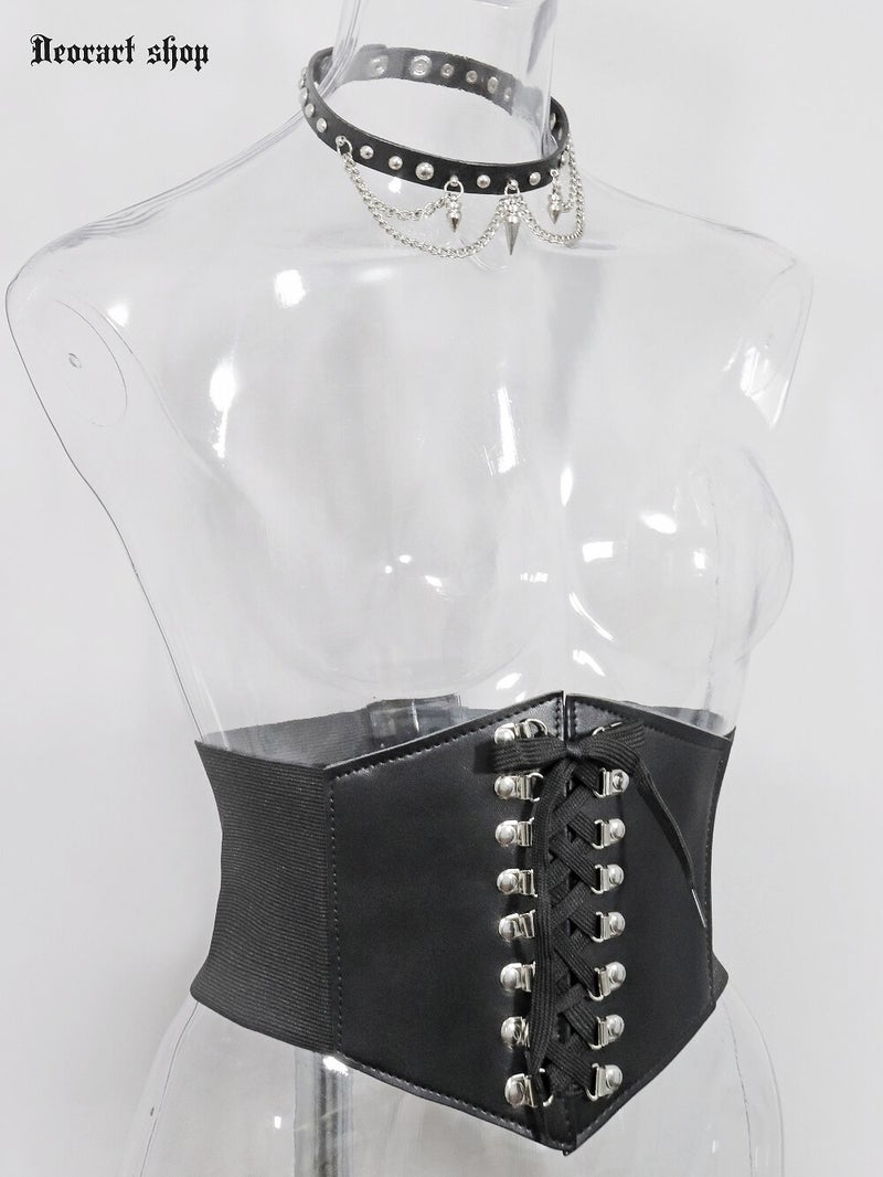 Deorart,ディオラート,モード,ゴシック,ゴスロリ,Y2K,ベルト,太ベルト,コルセット,伸びる,苦しくない,ロリータ,地雷系,バックル,拘束,首輪,人間,ライブ,ファッション,衣装,メンズ,レディス,通販