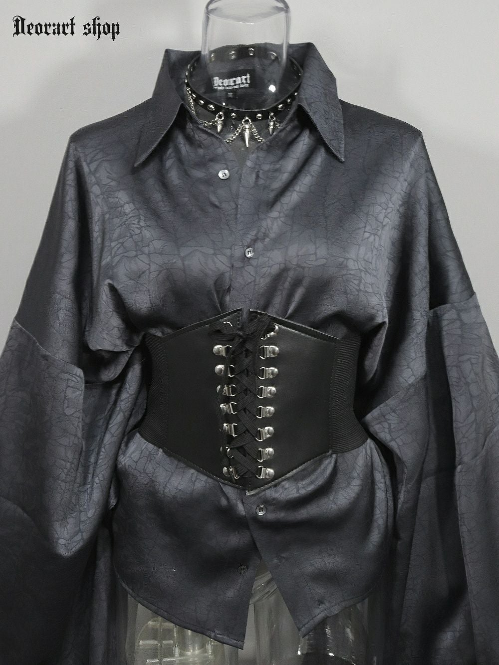 Deorart,ディオラート,モード,ゴシック,ゴスロリ,Y2K,ベルト,太ベルト,コルセット,伸びる,苦しくない,ロリータ,地雷系,バックル,拘束,首輪,人間,ライブ,ファッション,衣装,メンズ,レディス,通販