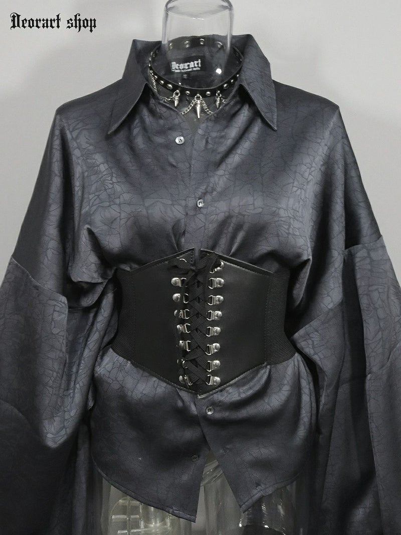 Deorart,ディオラート,モード,ゴシック,ゴスロリ,Y2K,ベルト,太ベルト,コルセット,伸びる,苦しくない,ロリータ,地雷系,バックル,拘束,首輪,人間,ライブ,ファッション,衣装,メンズ,レディス,通販