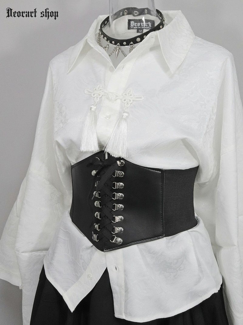 Deorart,ディオラート,モード,ゴシック,ゴスロリ,Y2K,ベルト,太ベルト,コルセット,伸びる,苦しくない,ロリータ,地雷系,バックル,拘束,首輪,人間,ライブ,ファッション,衣装,メンズ,レディス,通販